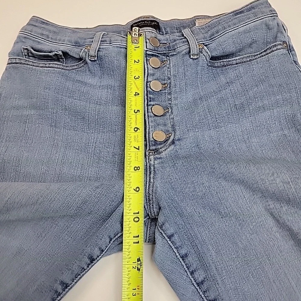 Banana Republic Premium Denim Women's Button Fly Straight Wide Leg Jeans Light W - Picture 7 of 13